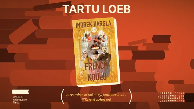 Plakat, millel on Indrek Hargla raamatu kaanepilt ja tekst "Tartu loeb"